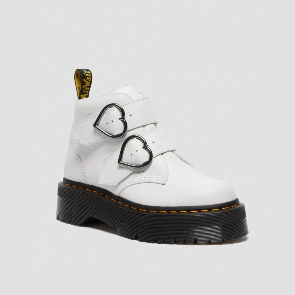 DR.MARTENS DEVON HEART LEATHER PLATFORM BOOTS